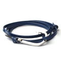 Double Layer Wrap PU Leather Anchor Hook Bracelet